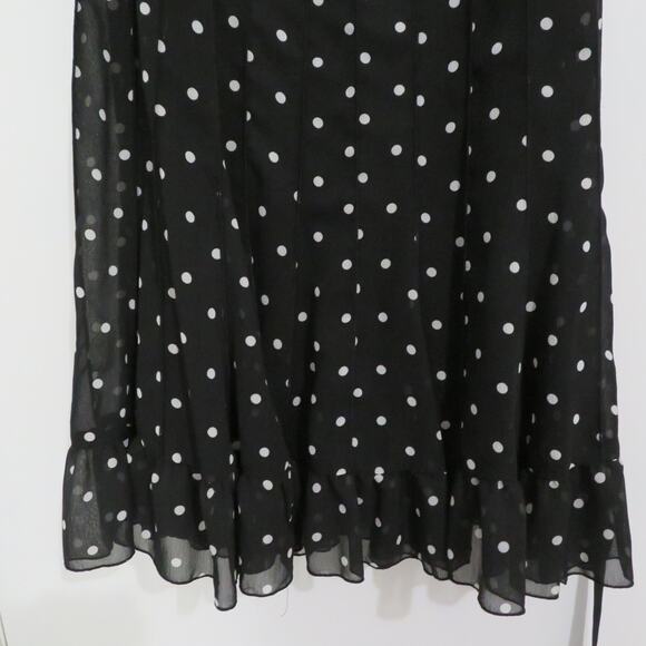 Sandra Darren 14 Black White Polka Dot Midi Dress Sleeveless - Picture 4 of 7